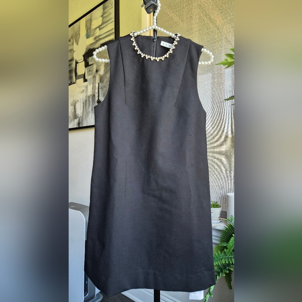 AREA Black Tank Top with Pearl Accents